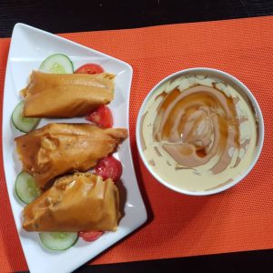 Moimoi and Pap/milk and sugar