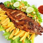 Grilled Croaker Fish With Chips/Salad